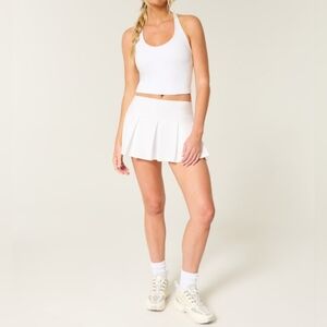 Hollister White  Pleated Ultra High Rise Tennis Pickle Ball Skort Size M